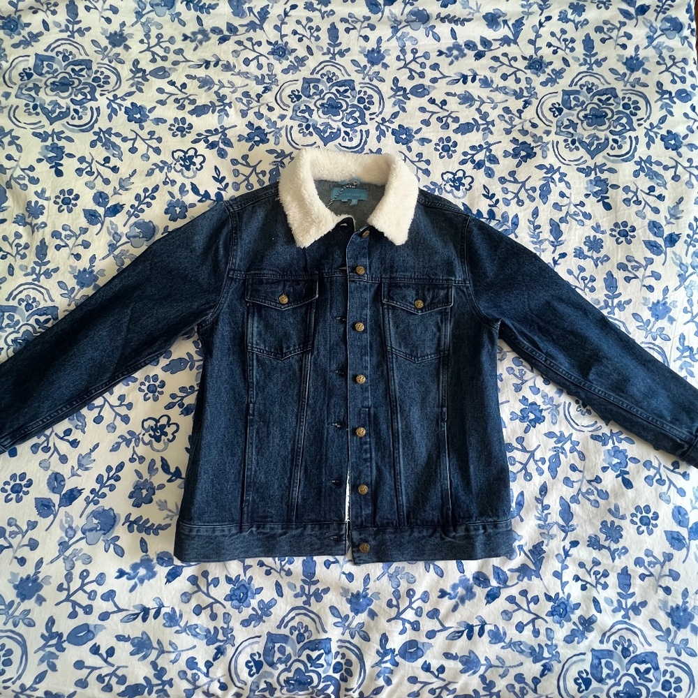 NWT Draper James Shearling Jean Jacket Size Small (Oversized)